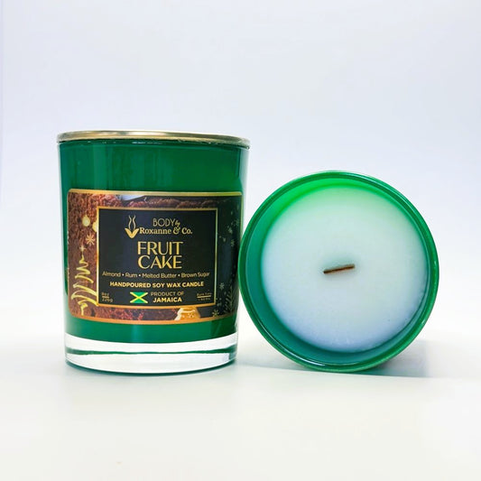 Green candle jar with golden lid