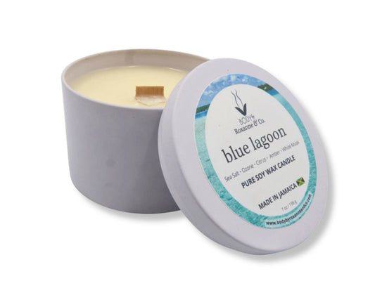 Blue Lagoon Soy Wax Candle Black Sea Scent